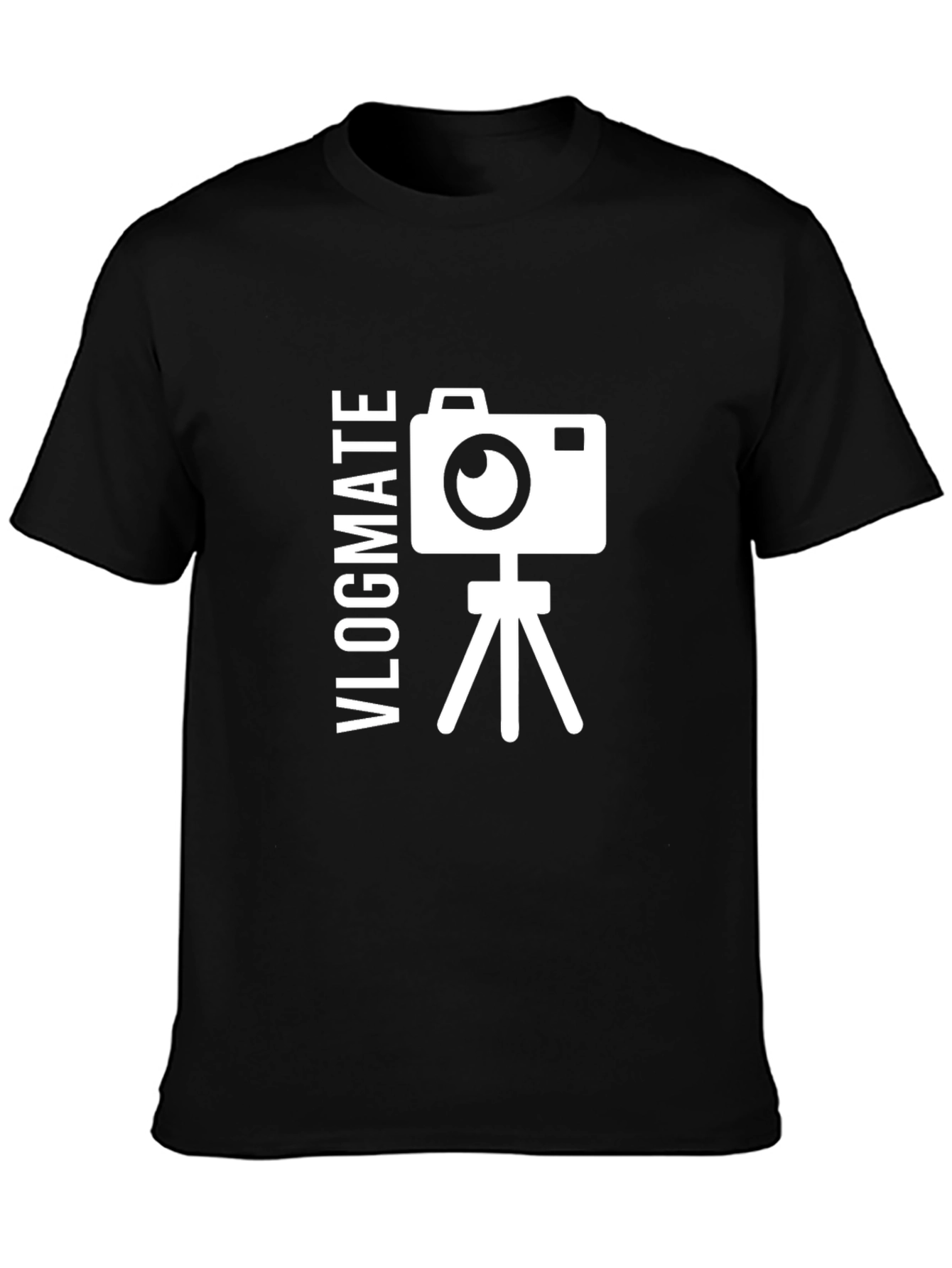 Vlogmate Graphic Tee - Black T-Shirt Camera Design