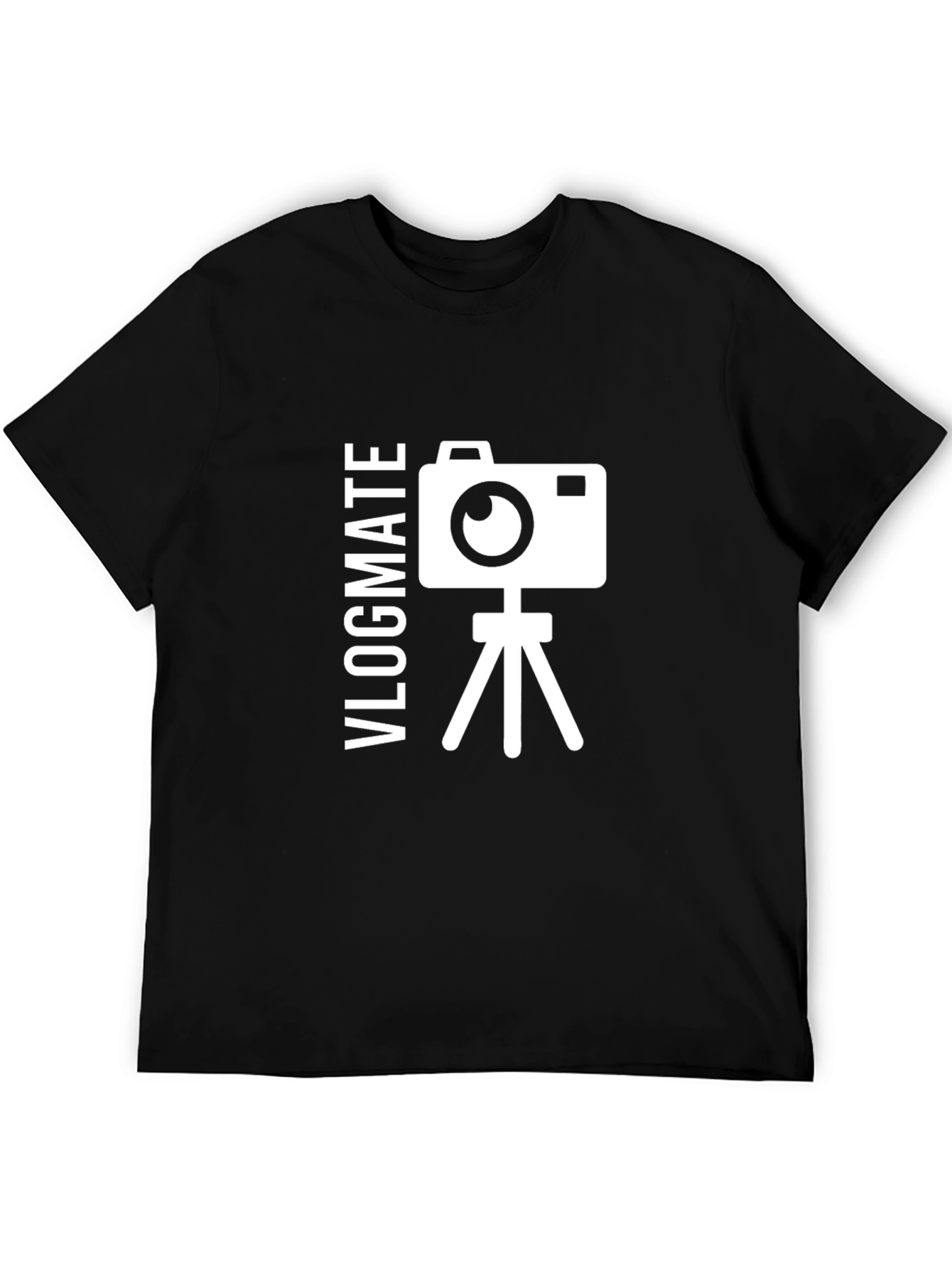 Vlogmate Graphic Tee - Black T-Shirt Camera Design