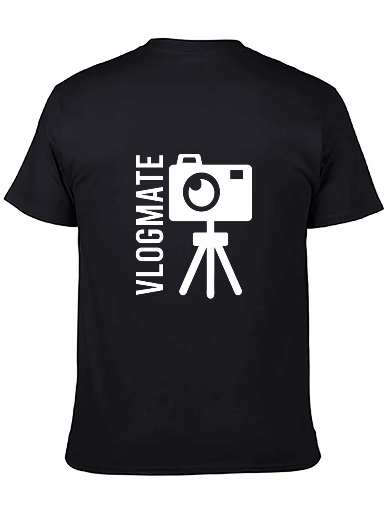 Vlogmate Graphic Tee - Black T-Shirt Camera Design