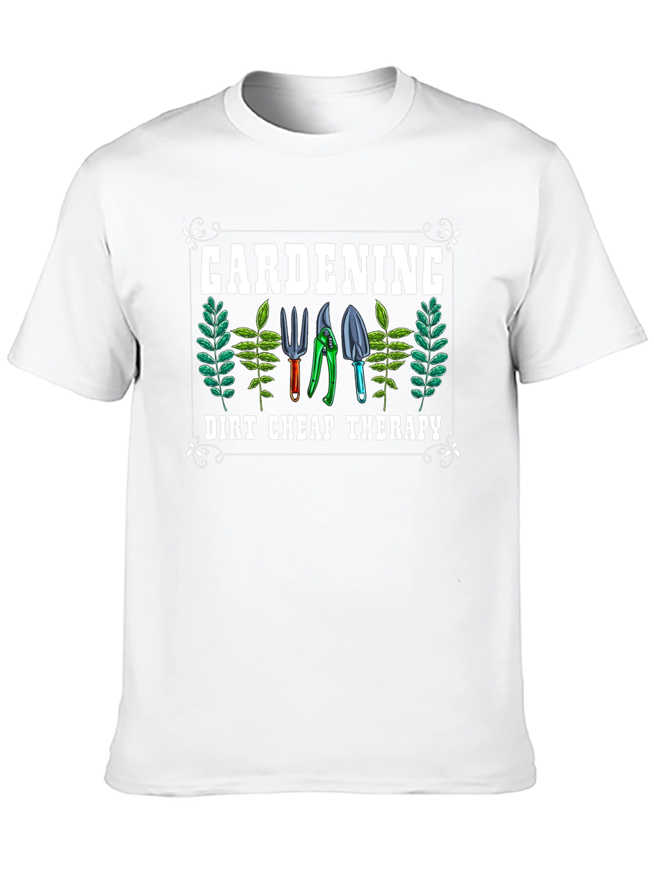 Gardening Therapy Black T-Shirt