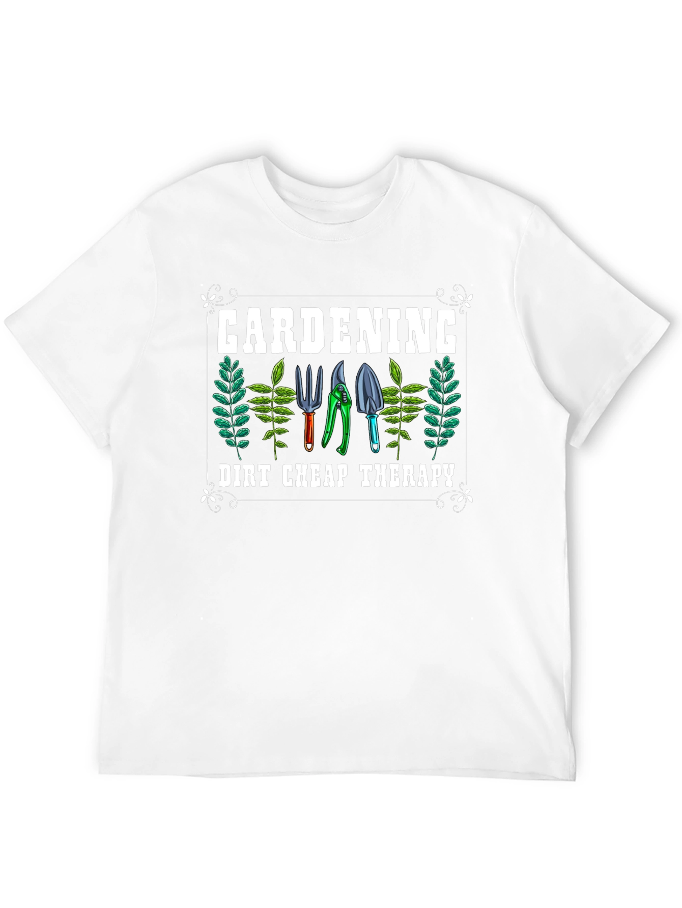 Gardening Therapy Black T-Shirt
