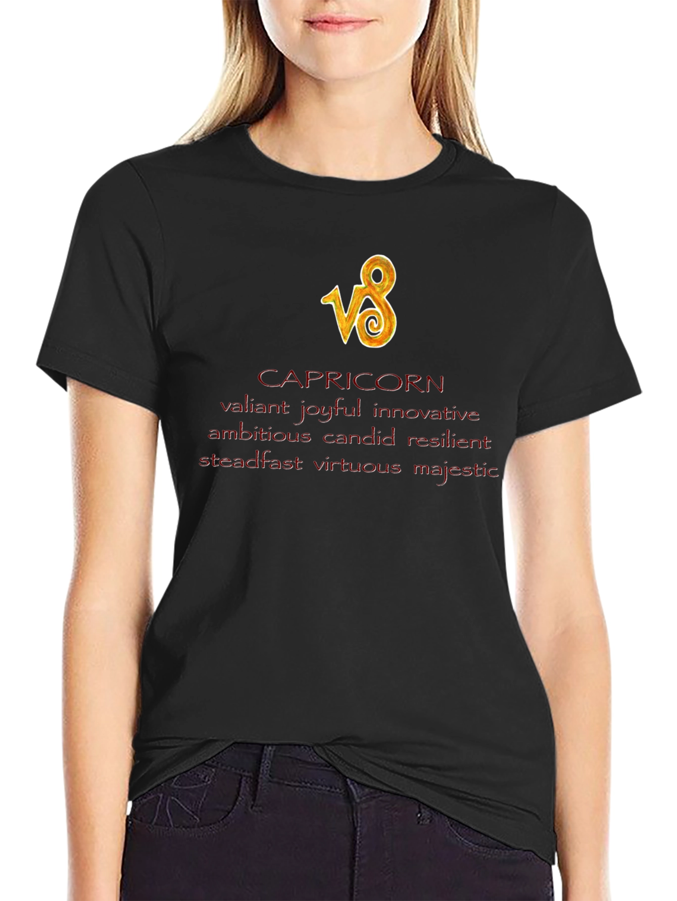 Capricorn Zodiac Black T-Shirt