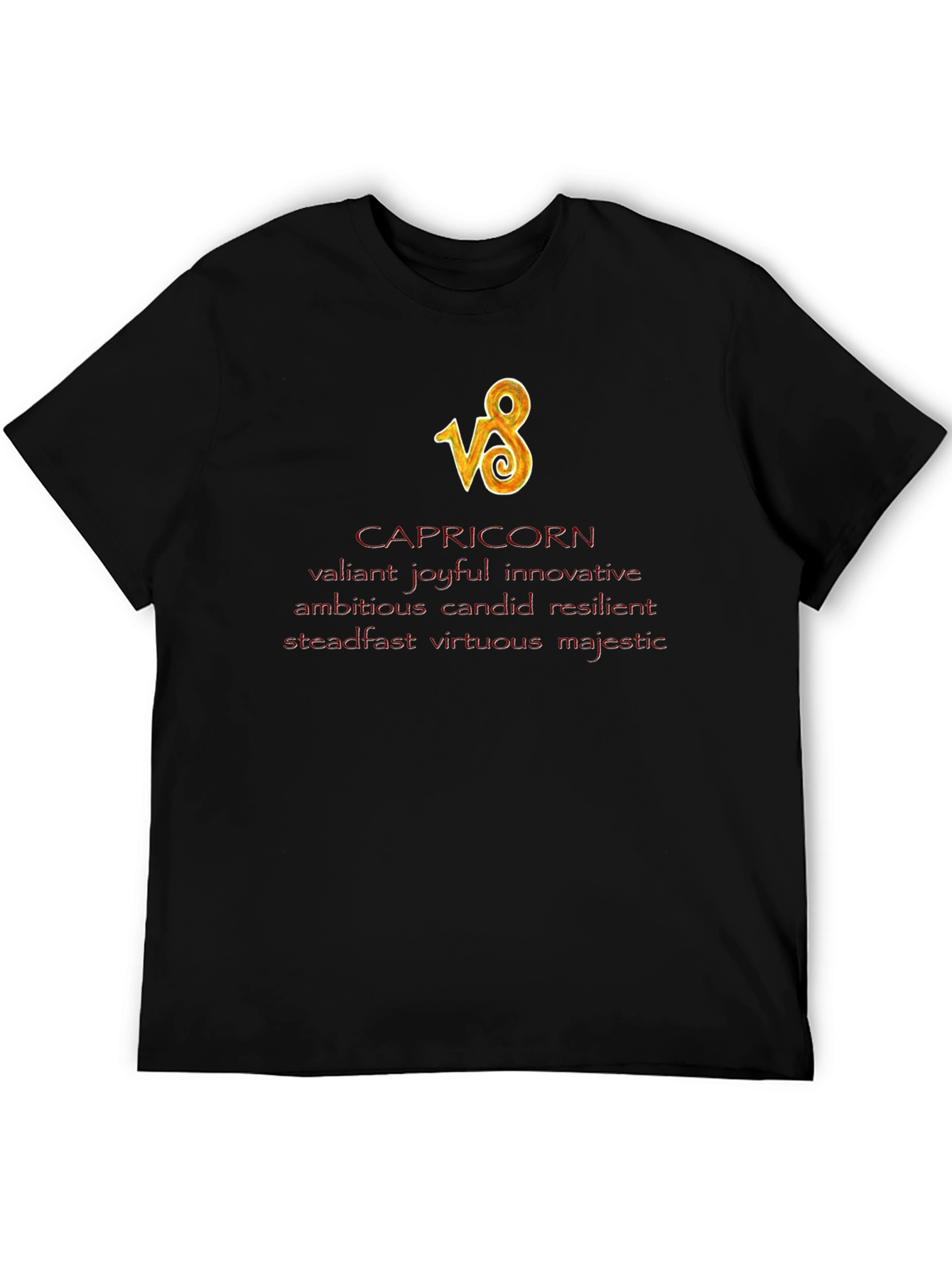 Capricorn Zodiac Black T-Shirt