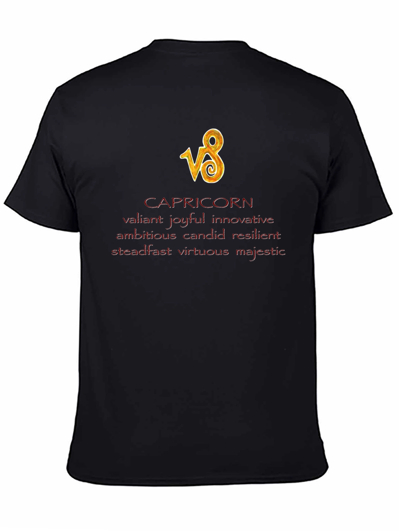 Capricorn Zodiac Black T-Shirt