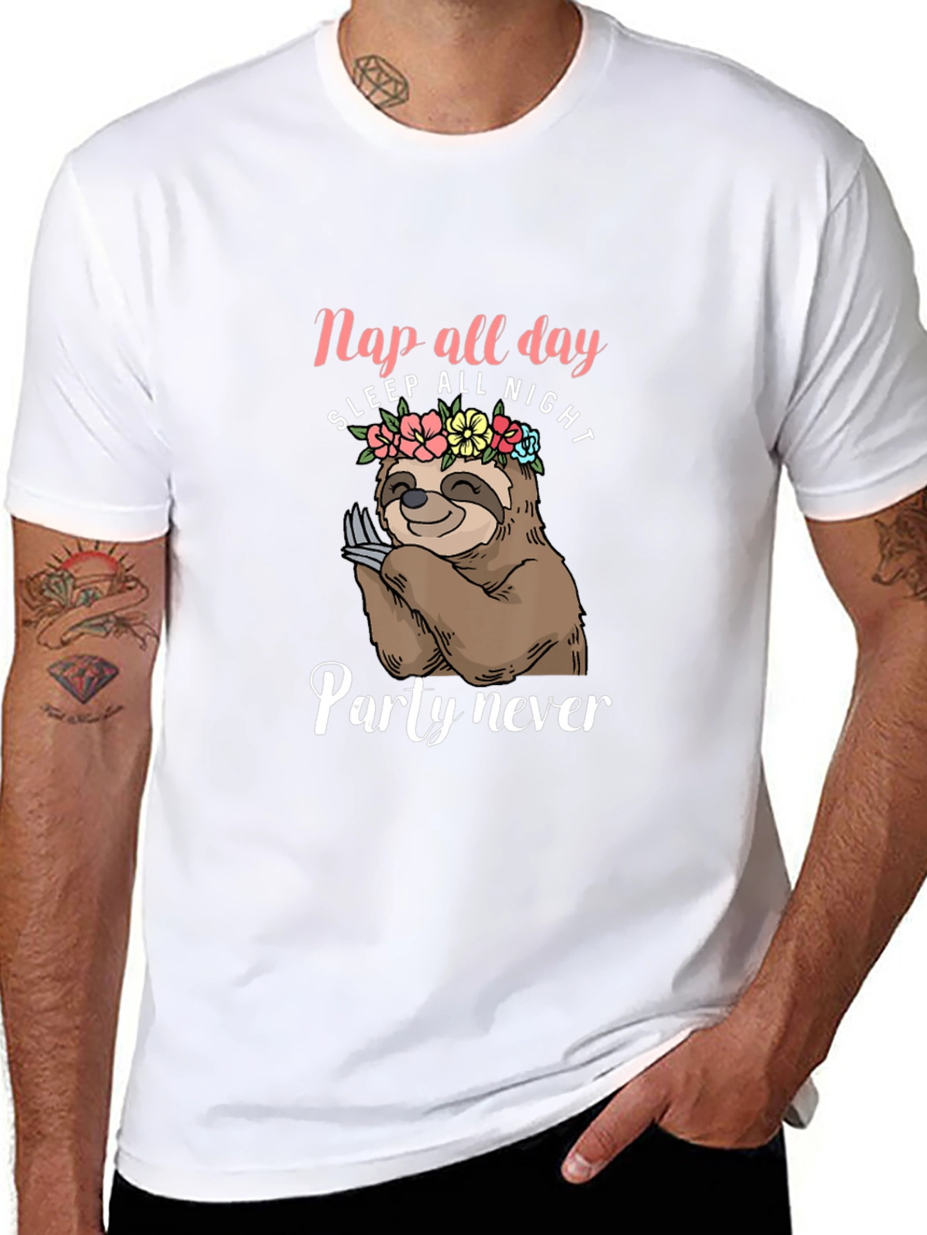 Nap All Day Sloth Graphic T-Shirt