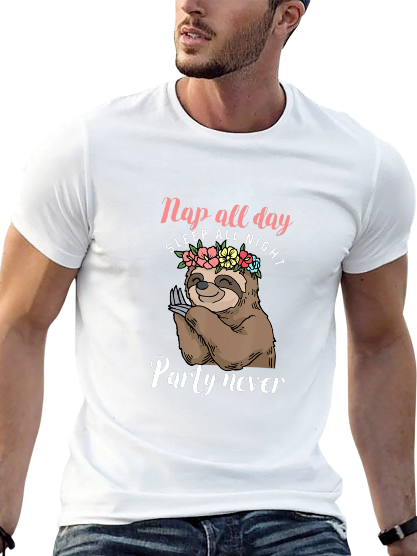 Nap All Day Sloth Graphic T-Shirt