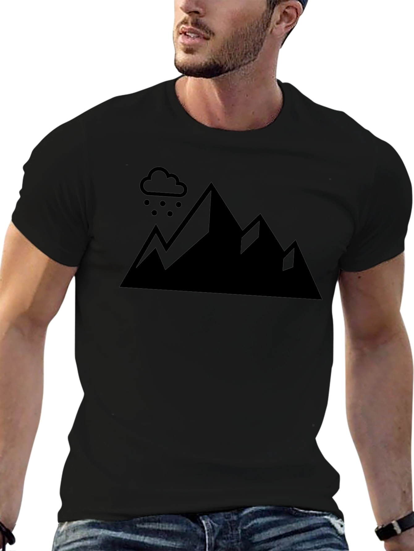 Rainy Mountain Graphic Tee - Black Cotton Shirt