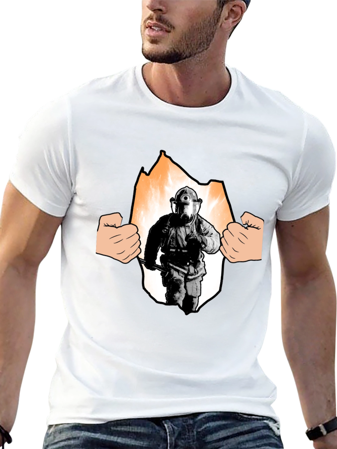 Firefighter T-Shirt - Hero Inside Graphic Tee