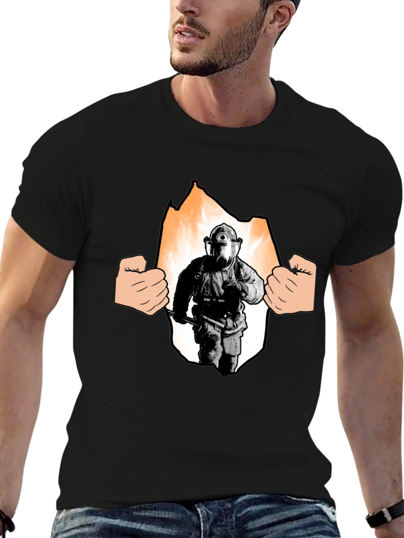 Firefighter T-Shirt - Hero Inside Graphic Tee