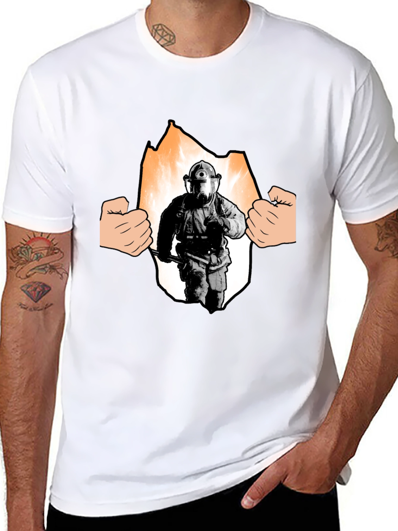 Firefighter T-Shirt - Hero Inside Graphic Tee
