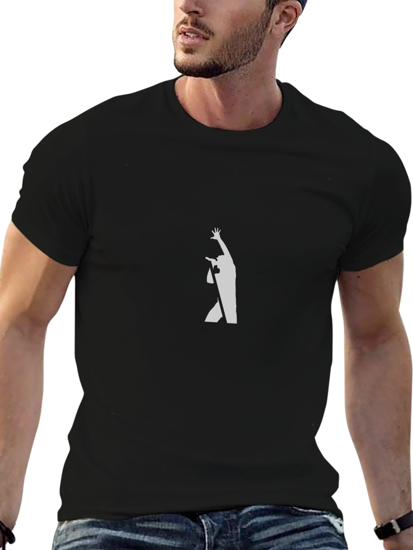 Singer Silhouette Graphic Tee - Black Casual T-Shirt