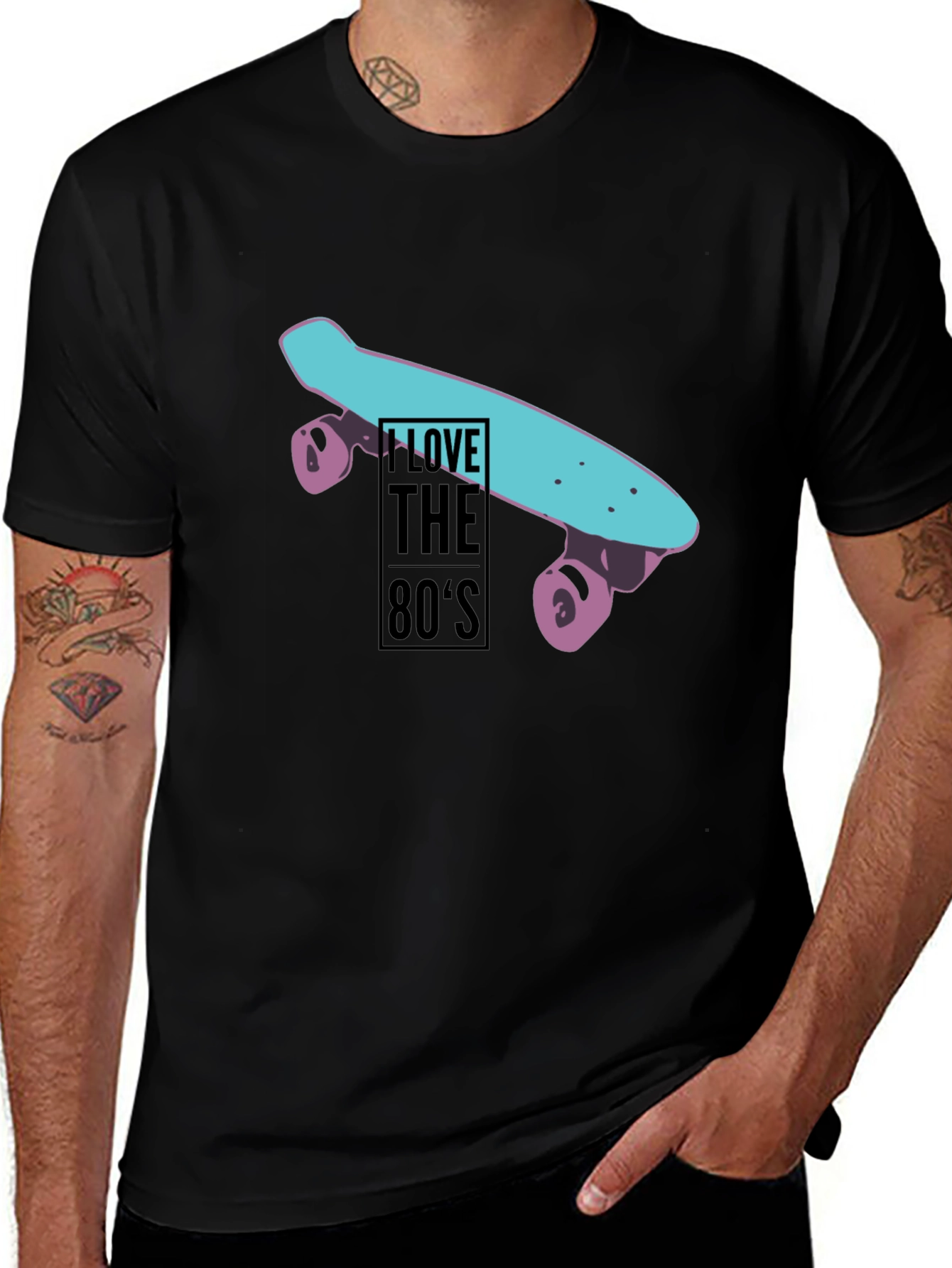 I Love The 80s T-Shirt Skateboard Retro