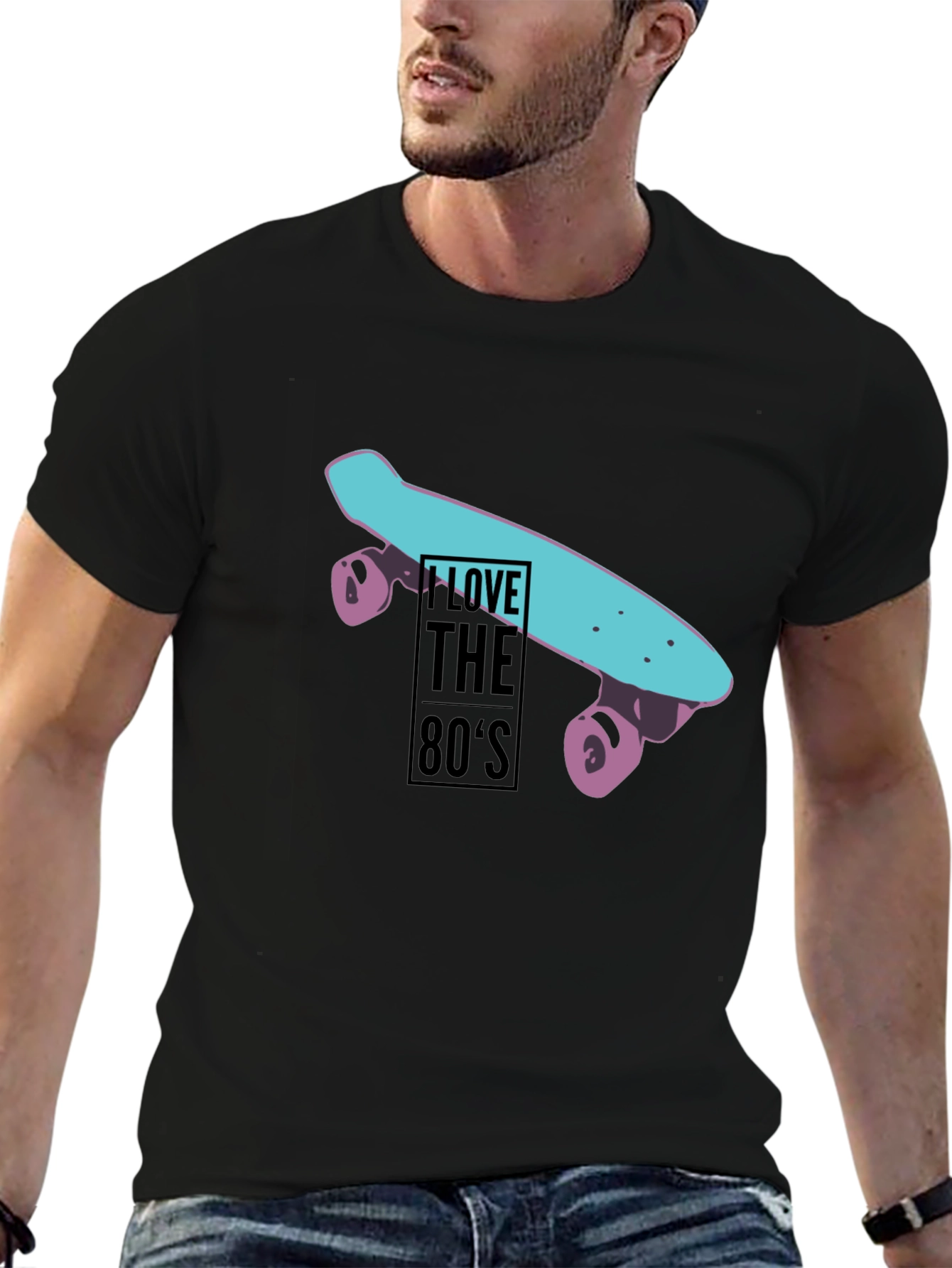 I Love The 80s T-Shirt Skateboard Retro