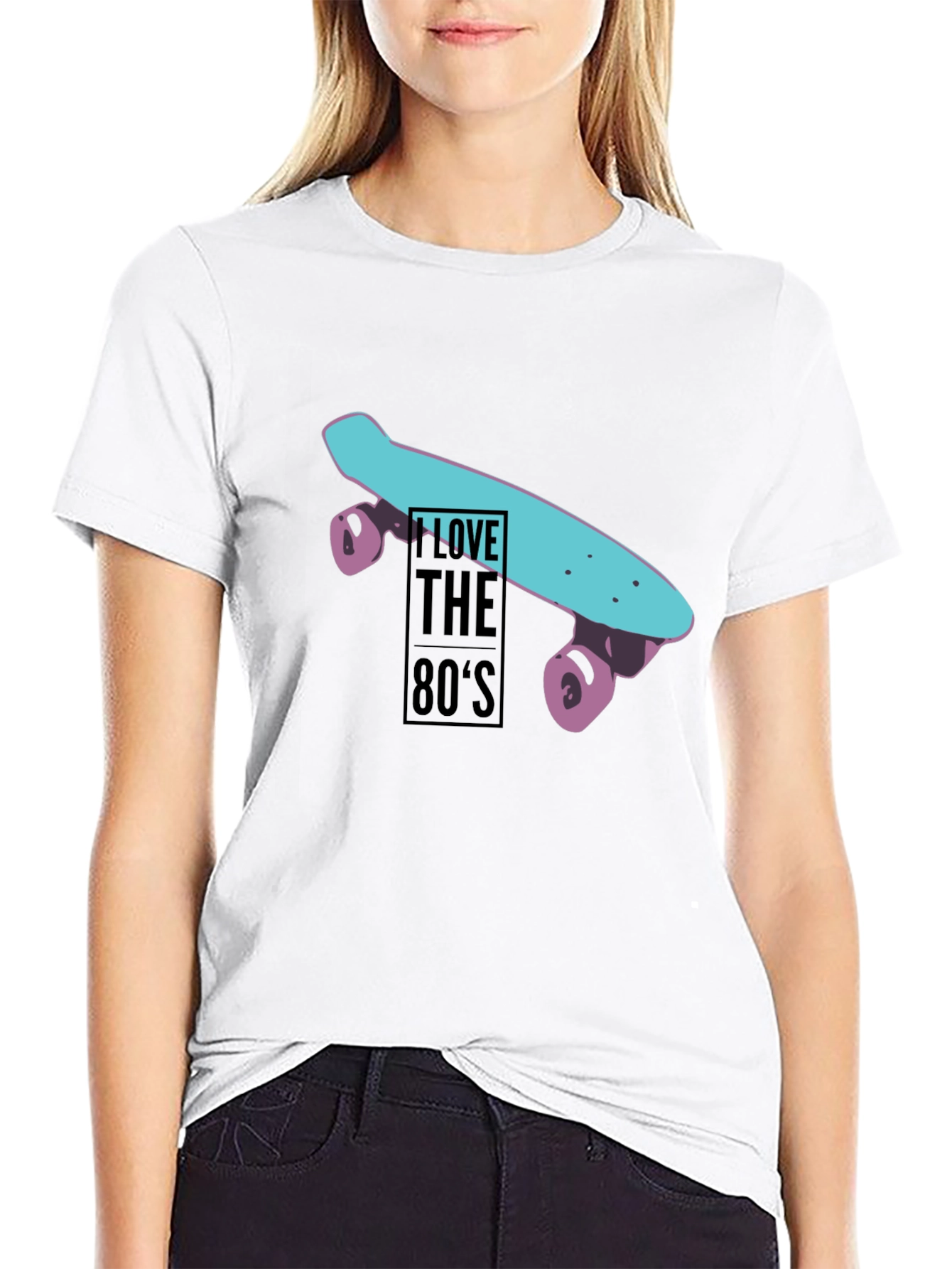 I Love The 80s T-Shirt Skateboard Retro