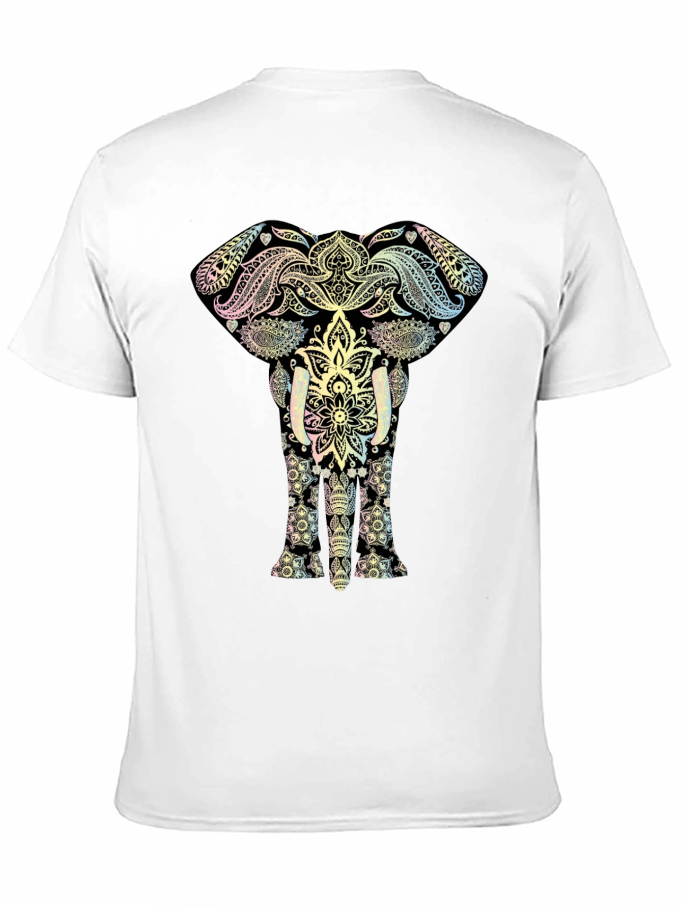 Elephant Mandala Graphic Tee - Black Cotton