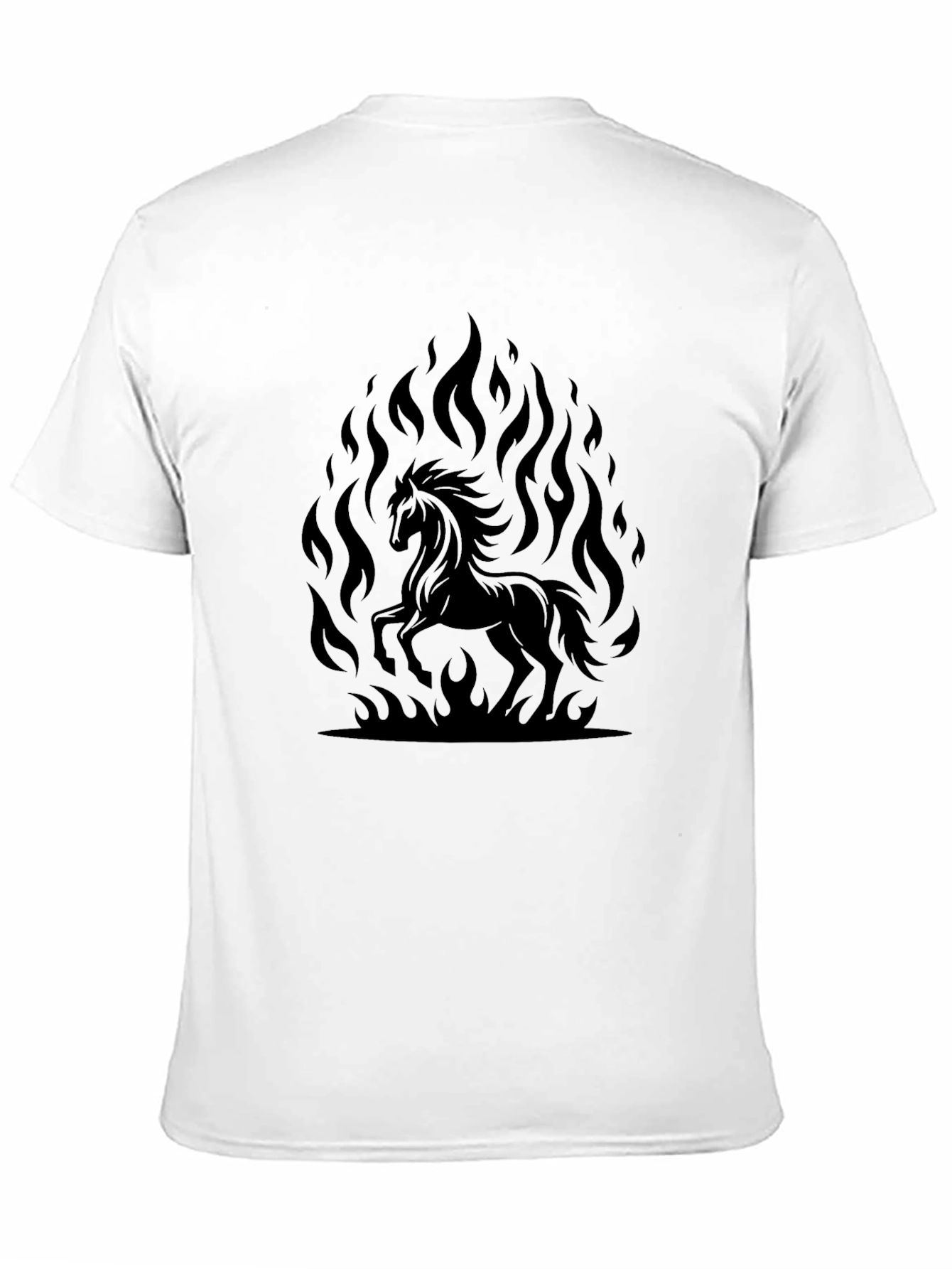 Fiery Horse Graphic T-Shirt - Black