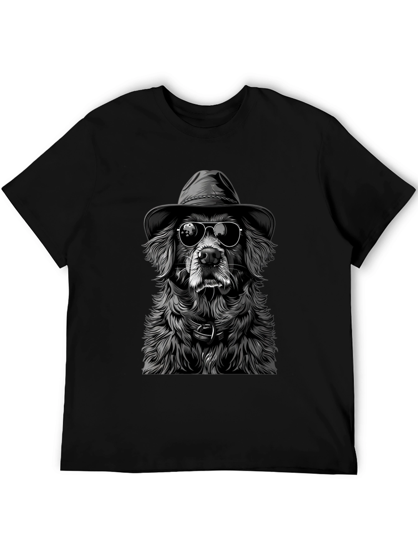 Cool Dog T-Shirt: Dog Wearing Hat and Shades