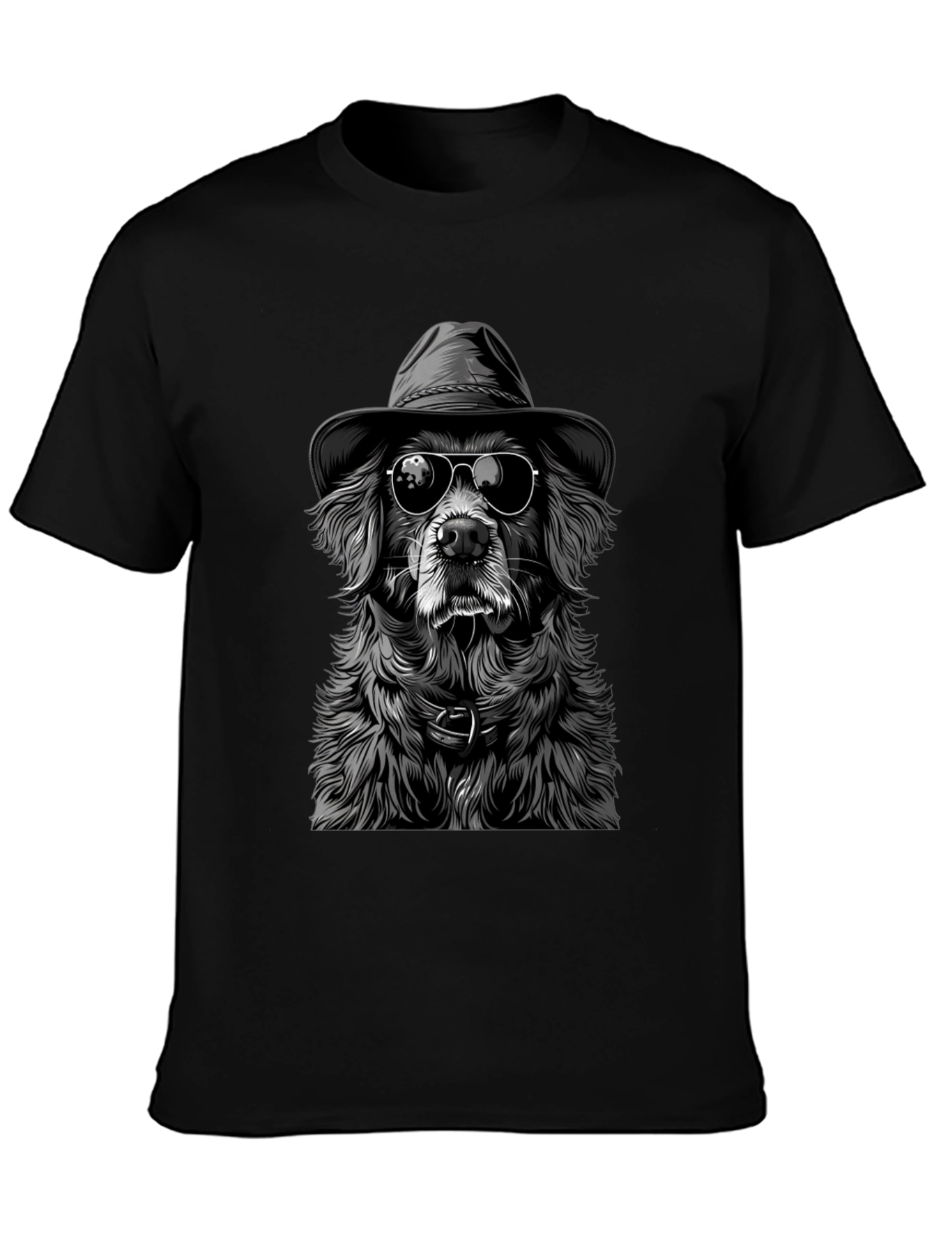 Cool Dog T-Shirt: Dog Wearing Hat and Shades