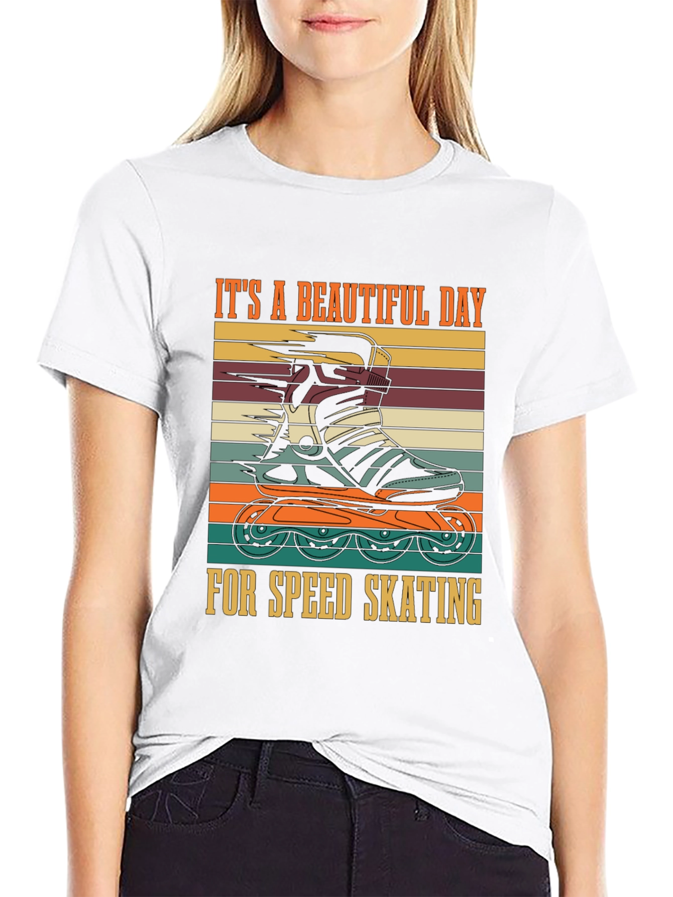 Retro Speed Skating T-Shirt - A Beautiful Day