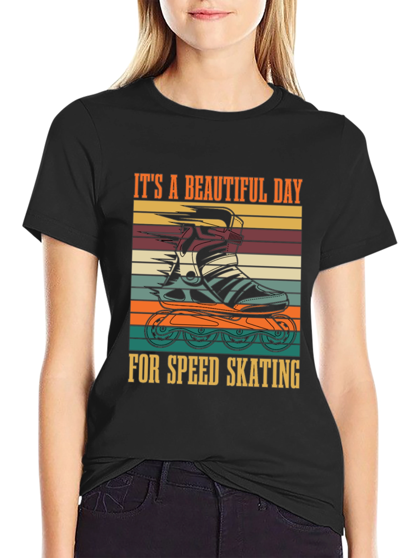 Retro Speed Skating T-Shirt - A Beautiful Day