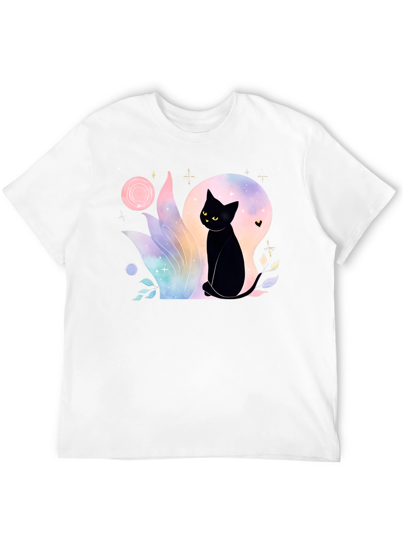 Mystical Black Cat Graphic T-Shirt