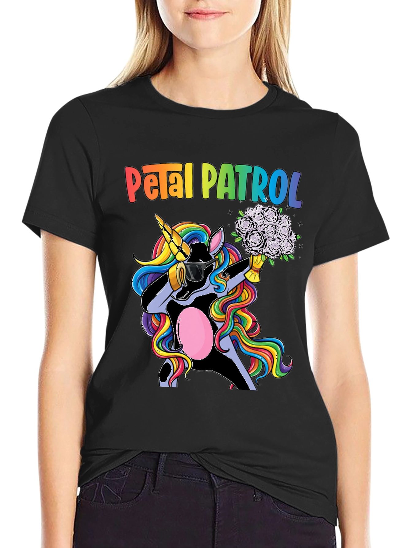 Petal Patrol Unicorn Graphic T-Shirt