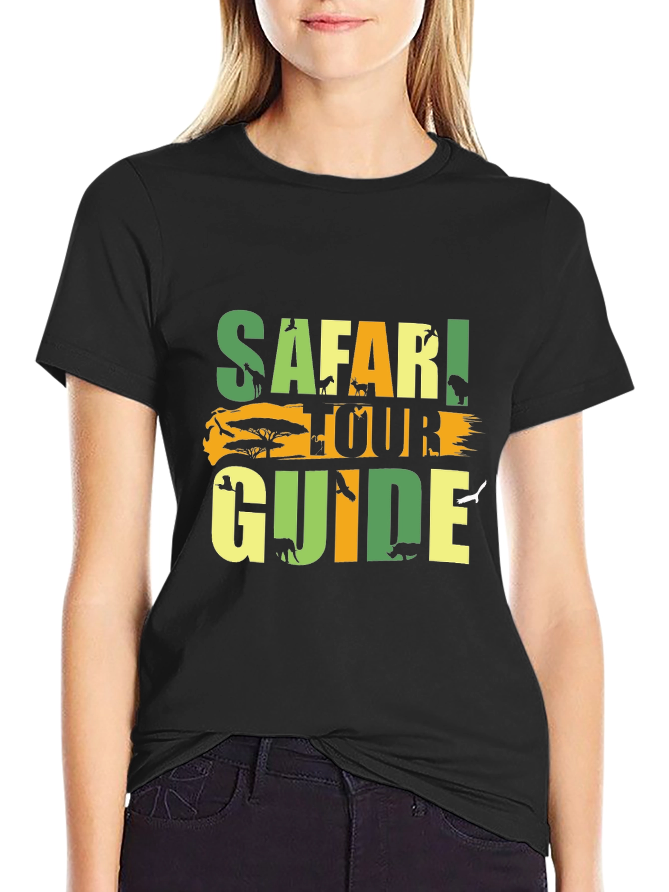 Safari Tour Guide Graphic Tee - Black