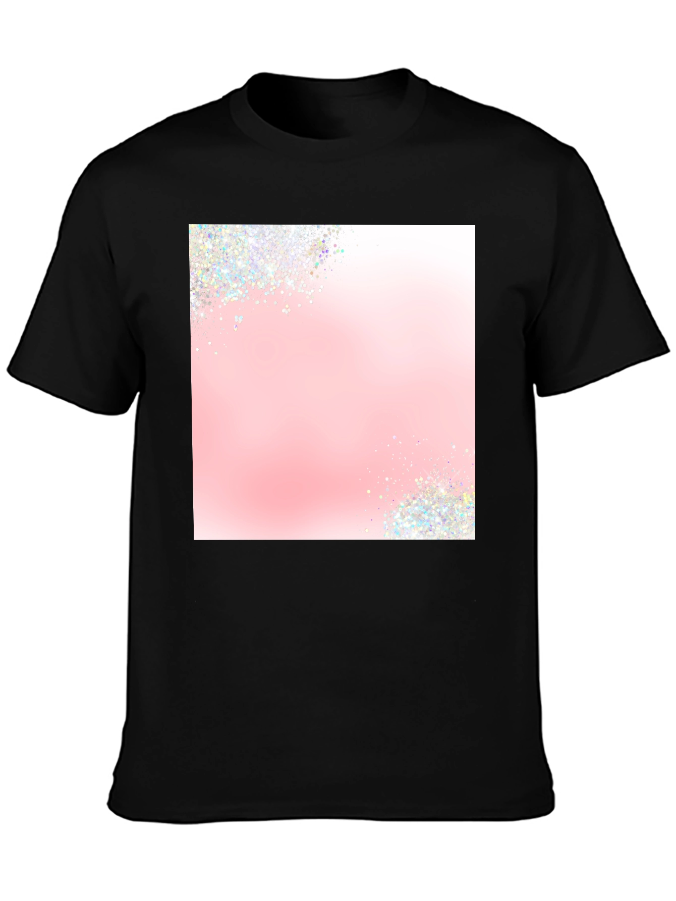 Trendy Black T-Shirt with Sparkle Design