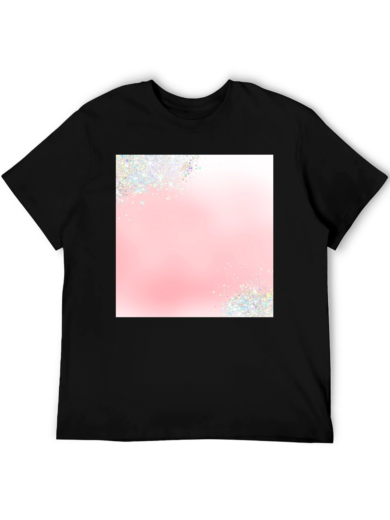 Trendy Black T-Shirt with Sparkle Design
