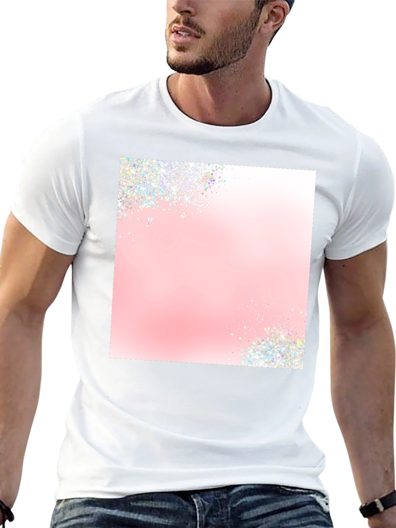 Trendy Black T-Shirt with Sparkle Design