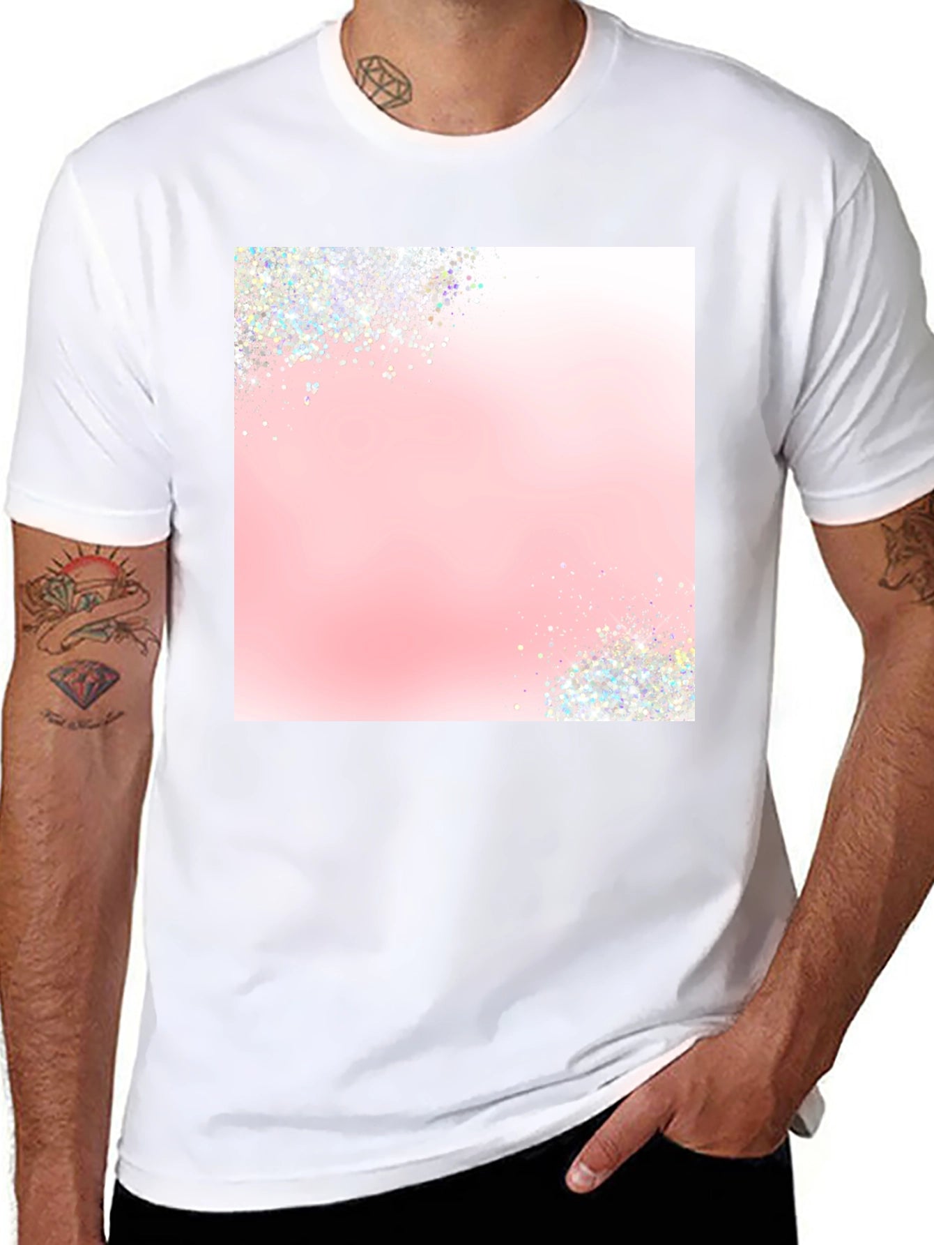 Trendy Black T-Shirt with Sparkle Design