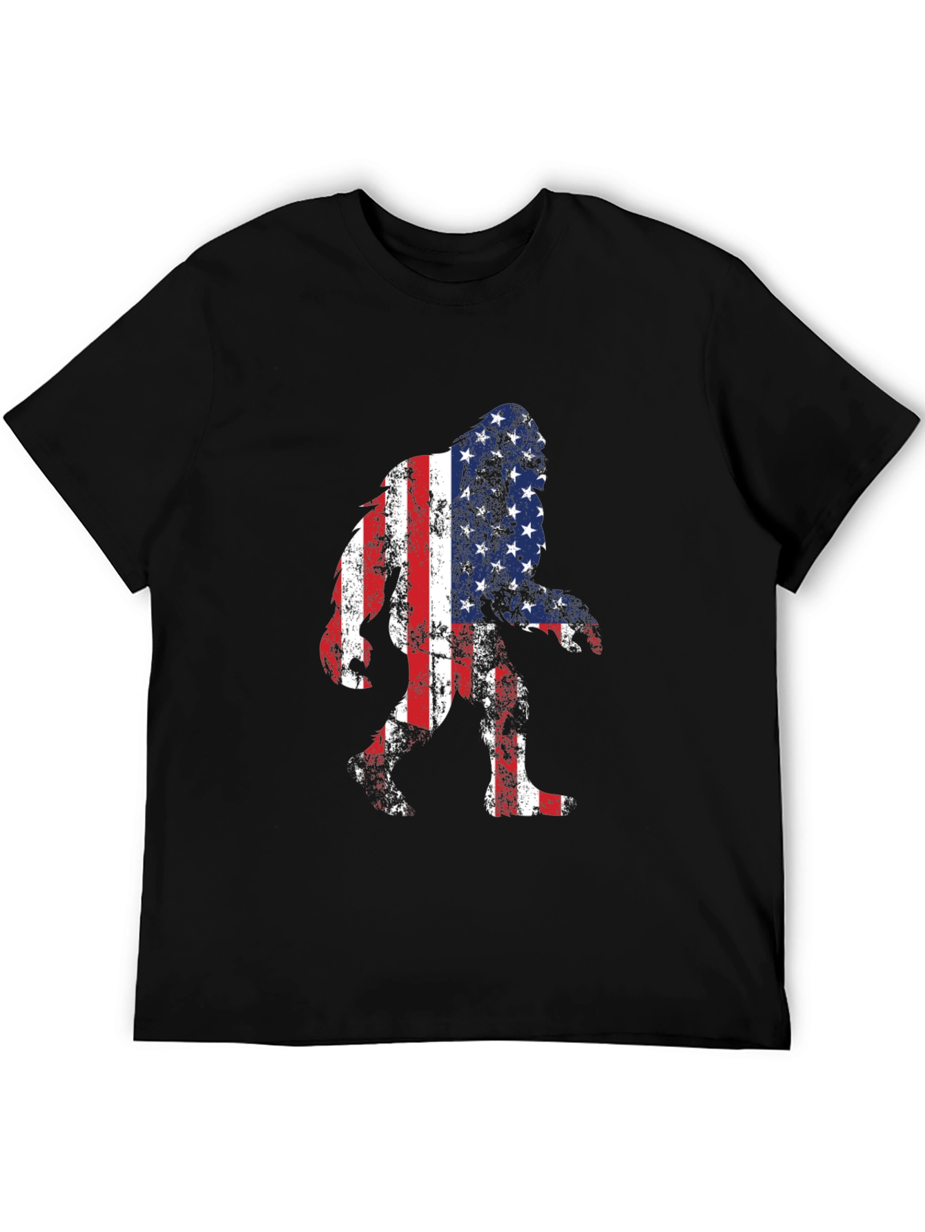 USA Flag Bigfoot T-Shirt - Patriotic Sasquatch Tee