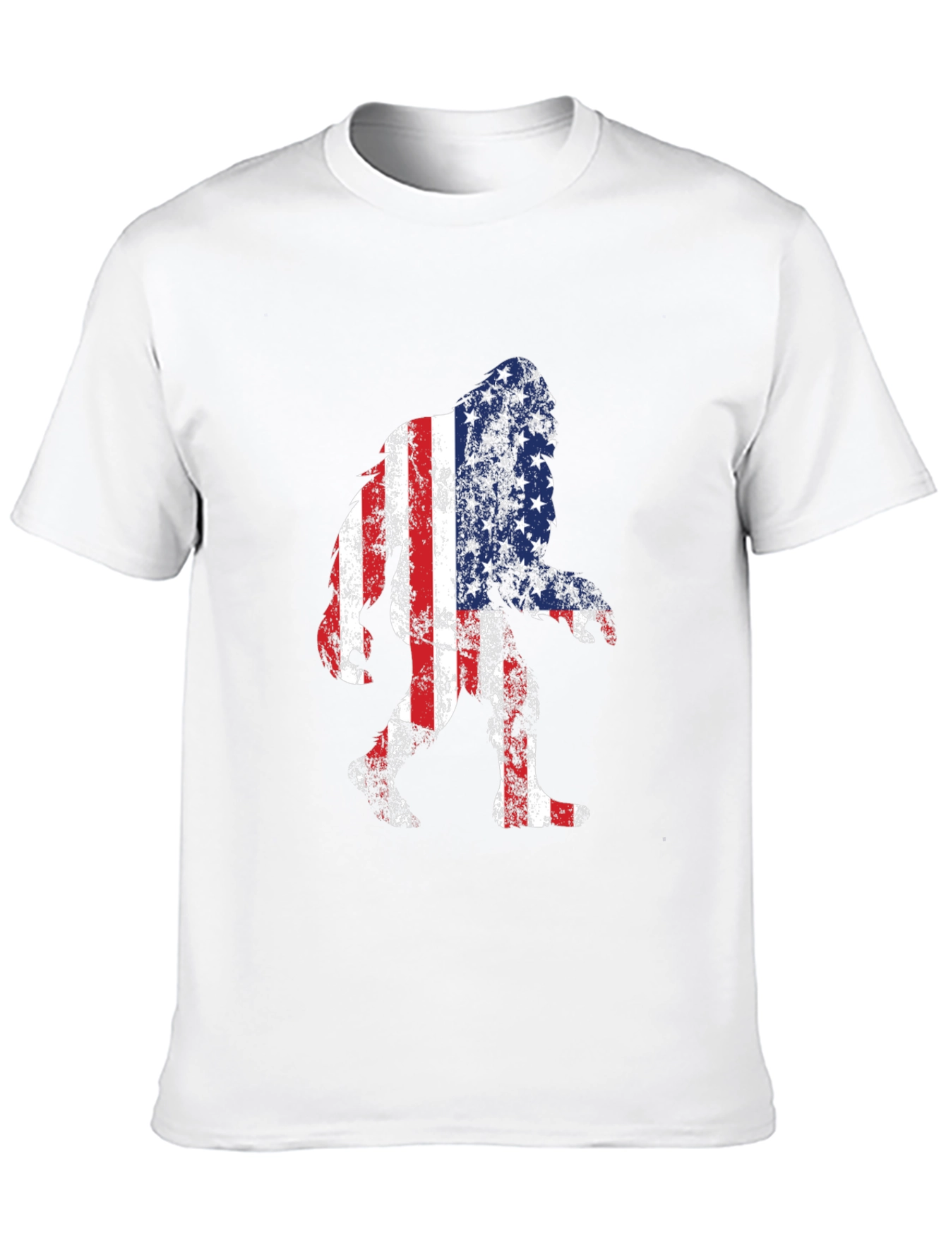USA Flag Bigfoot T-Shirt - Patriotic Sasquatch Tee