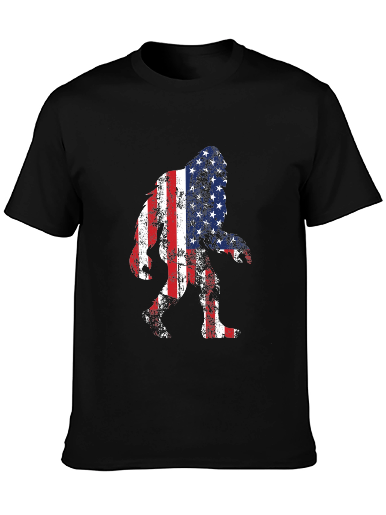 USA Flag Bigfoot T-Shirt - Patriotic Sasquatch Tee
