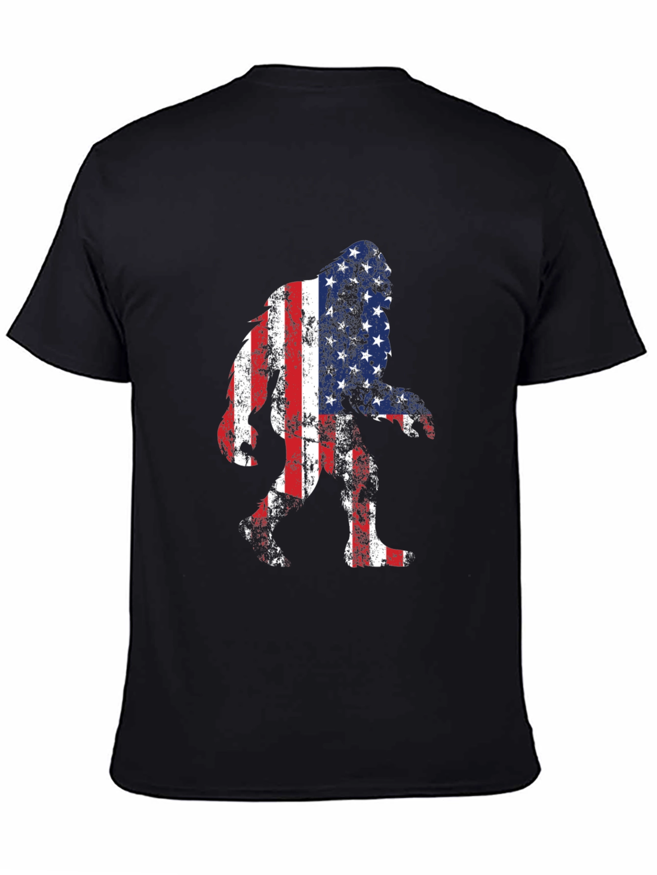 USA Flag Bigfoot T-Shirt - Patriotic Sasquatch Tee