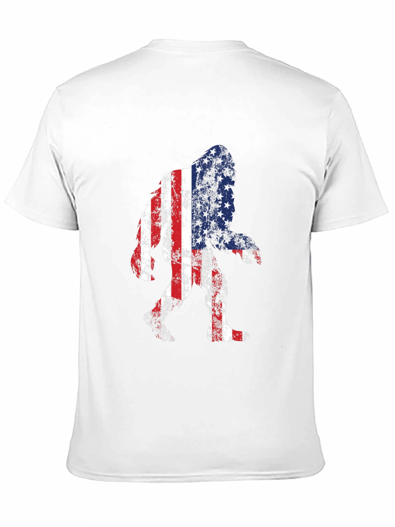 USA Flag Bigfoot T-Shirt - Patriotic Sasquatch Tee