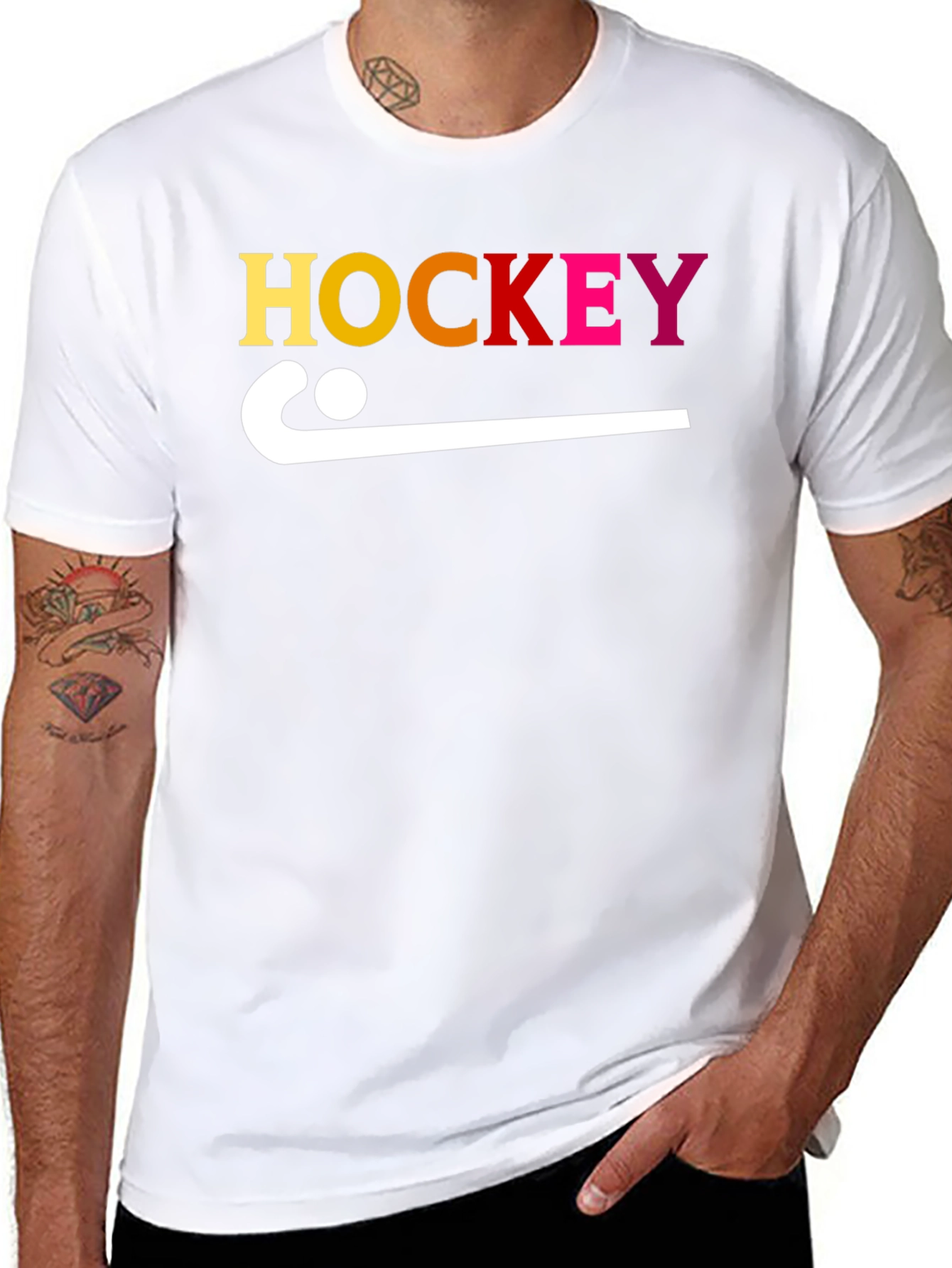 Hockey Stick Graphic Tee - Sporty Cotton T-Shirt