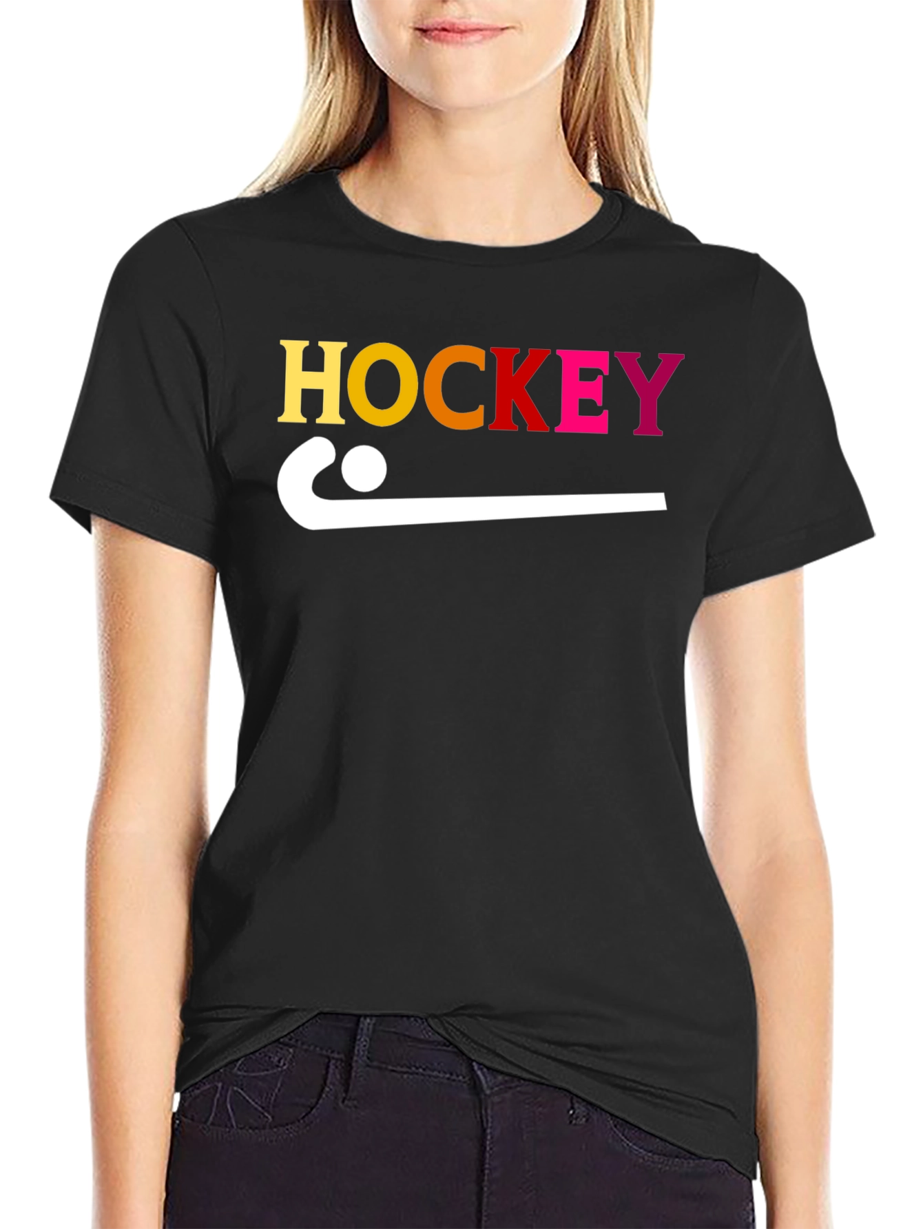 Hockey Stick Graphic Tee - Sporty Cotton T-Shirt