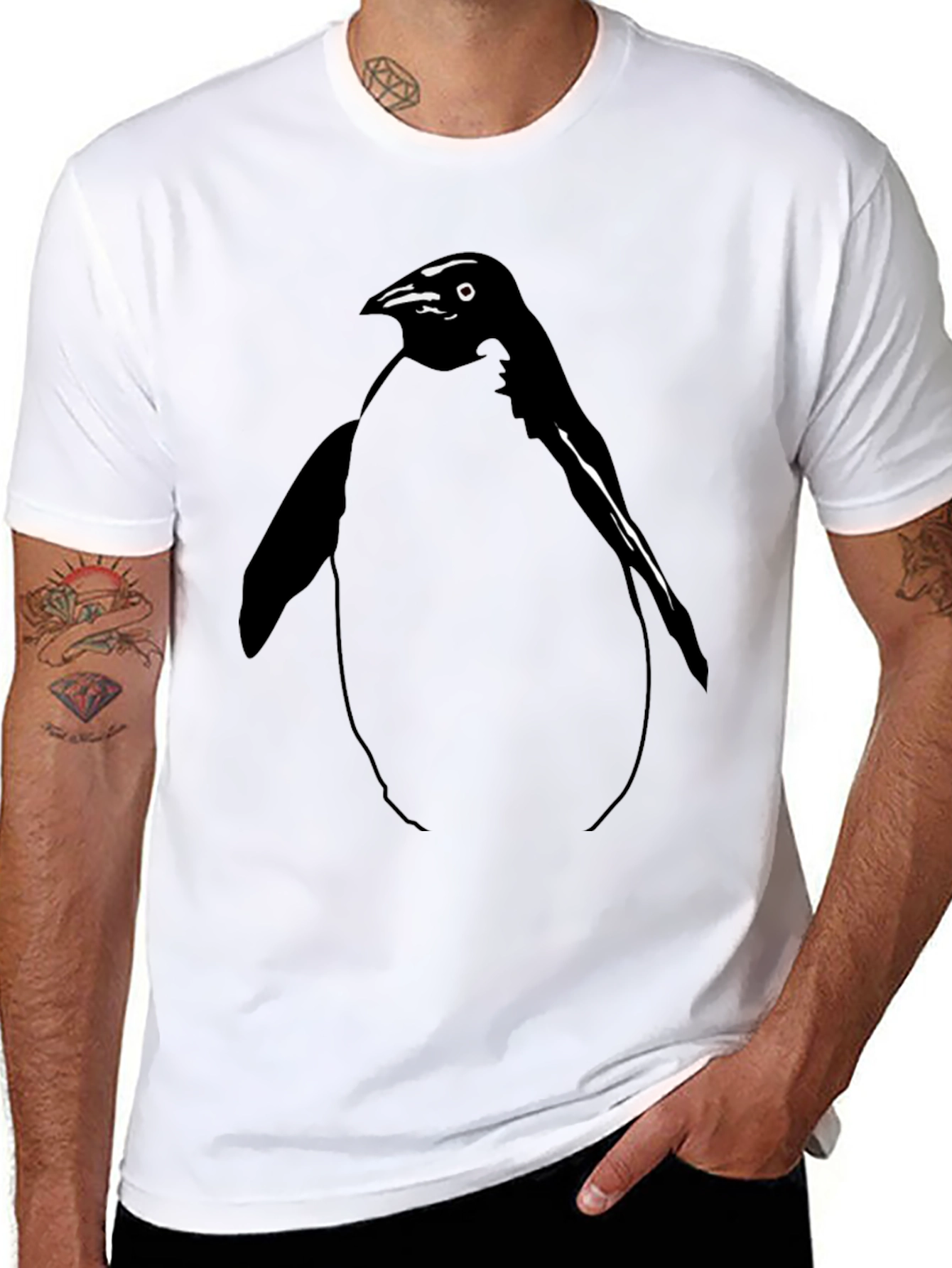 Penguin Graphic Black T-Shirt - Unisex Style