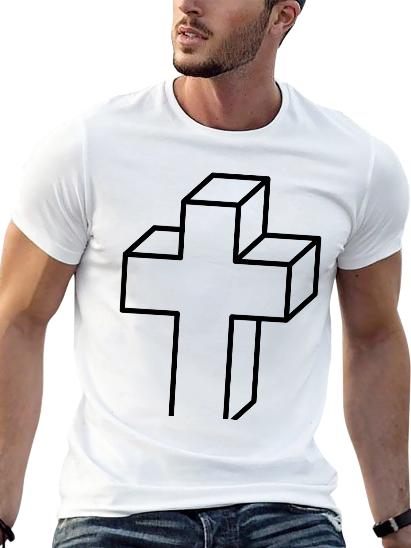 Geometric Cross Graphic Tee - Modern Christian Apparel