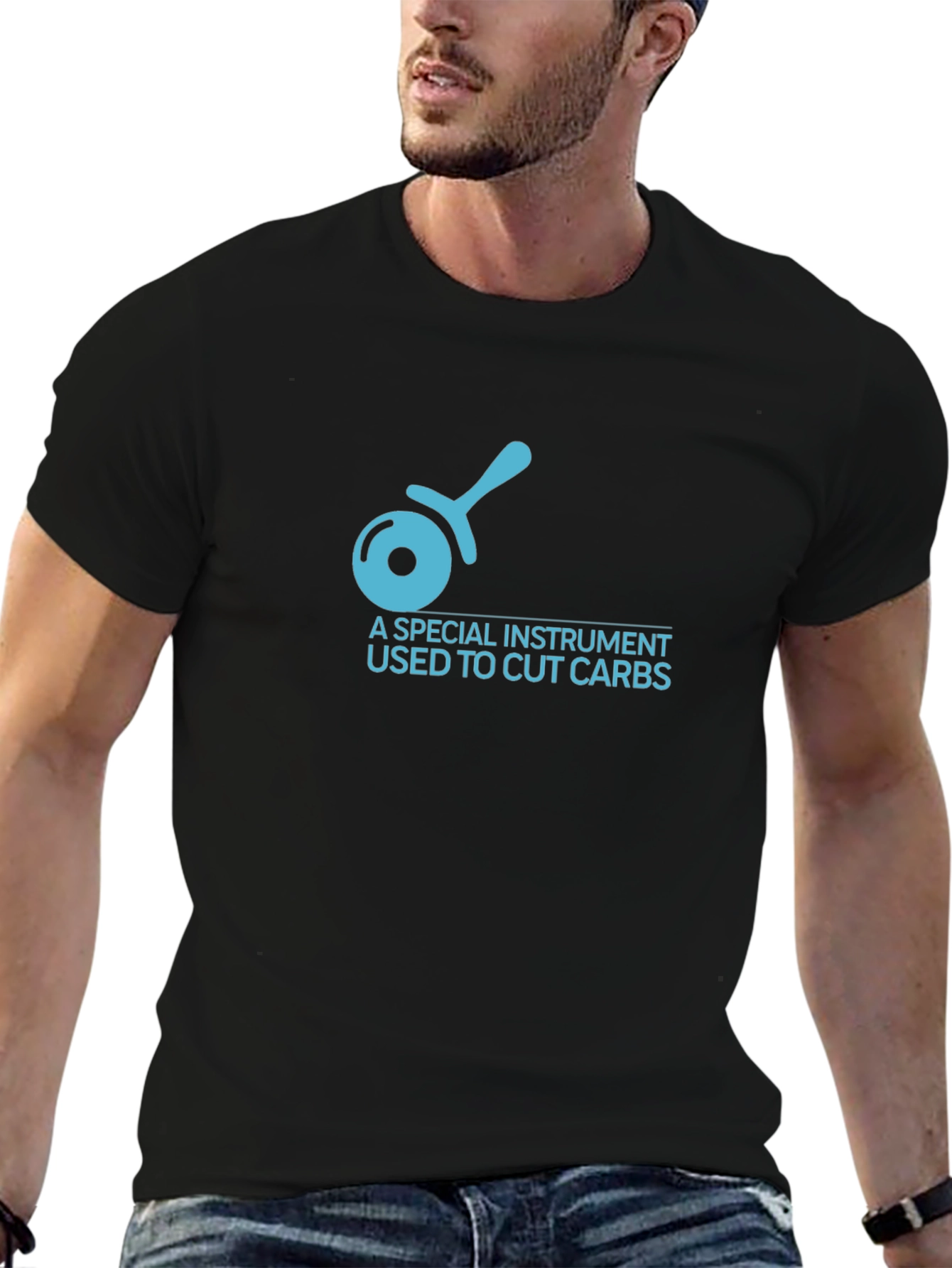 Funny Cut Carbs Graphic T-Shirt - Black