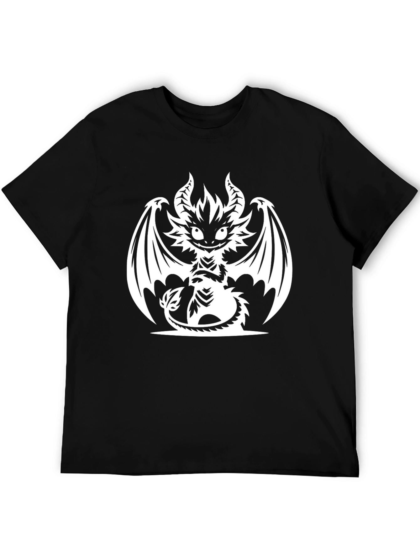 Mens Black T-Shirt with Dragon Graphic
