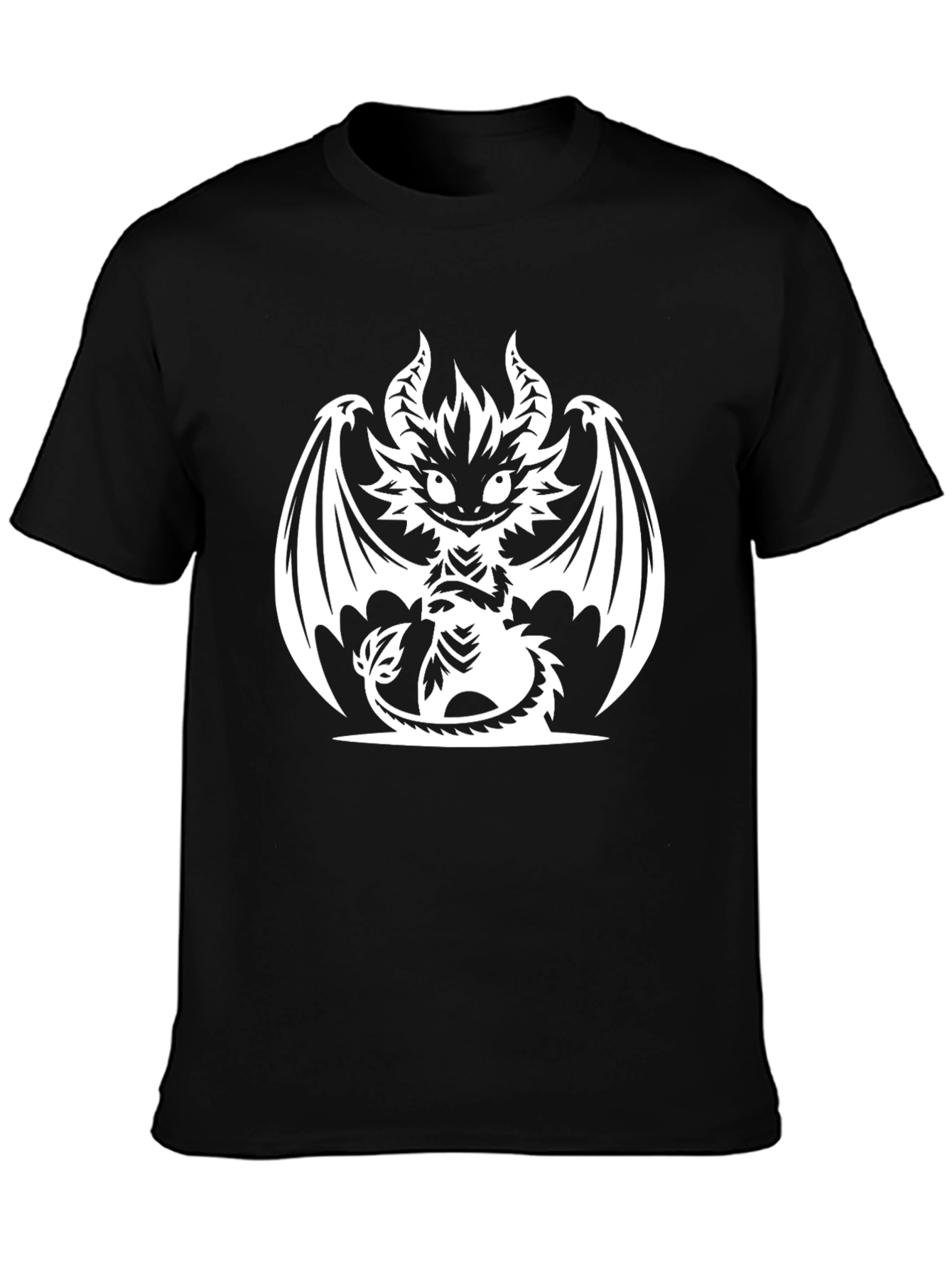 Mens Black T-Shirt with Dragon Graphic