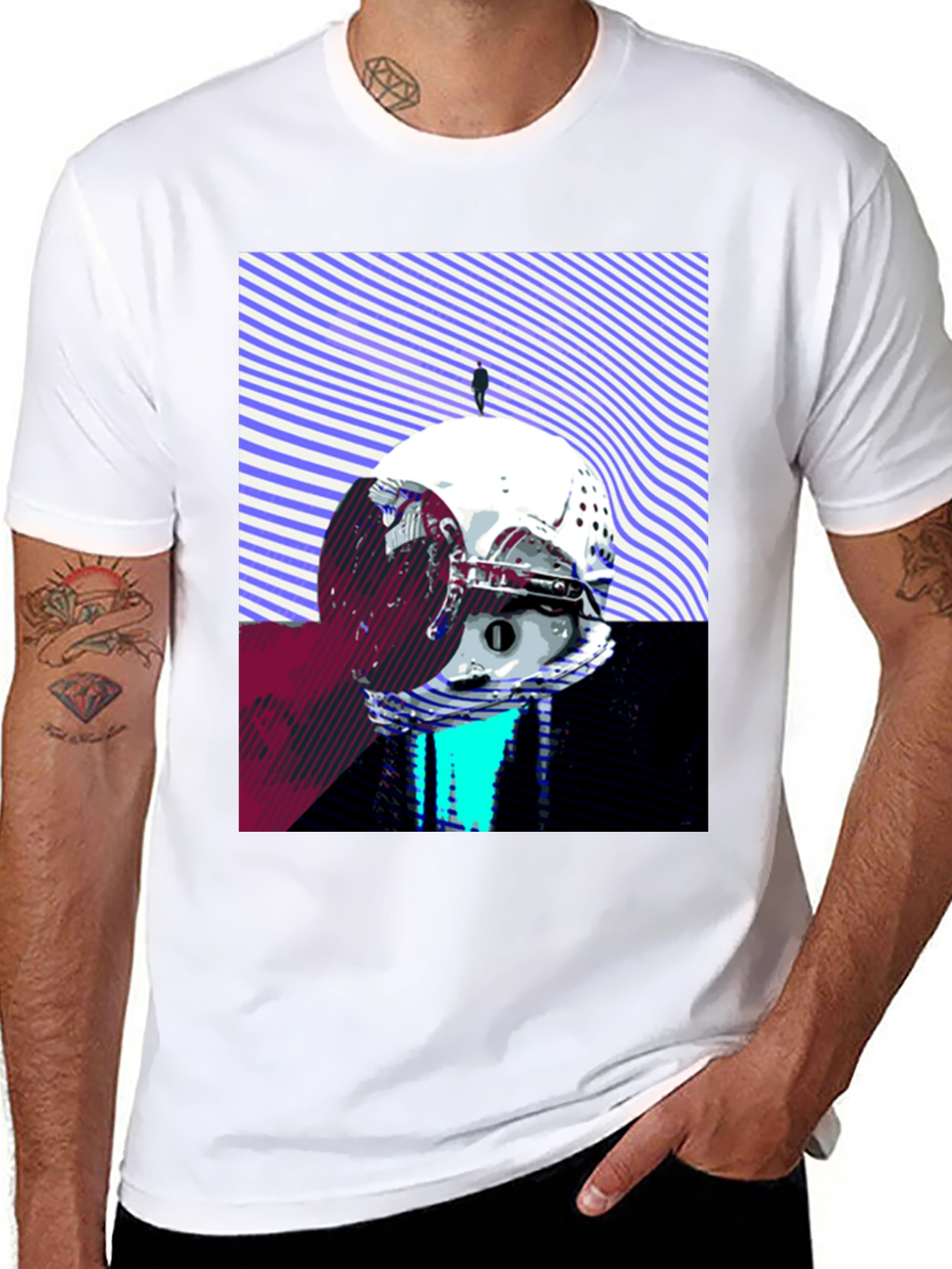 Abstract Graphic Print Mens T-Shirt