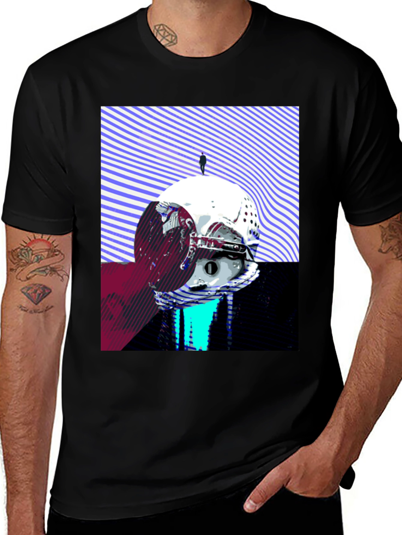 Abstract Graphic Print Mens T-Shirt