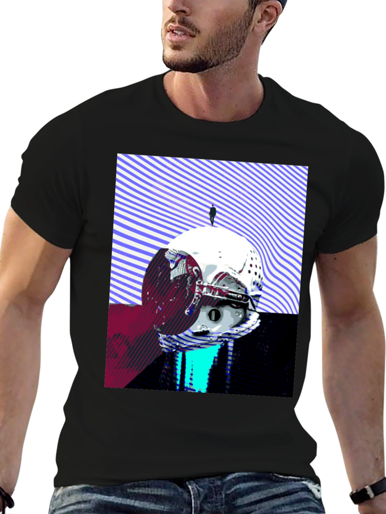 Abstract Graphic Print Mens T-Shirt