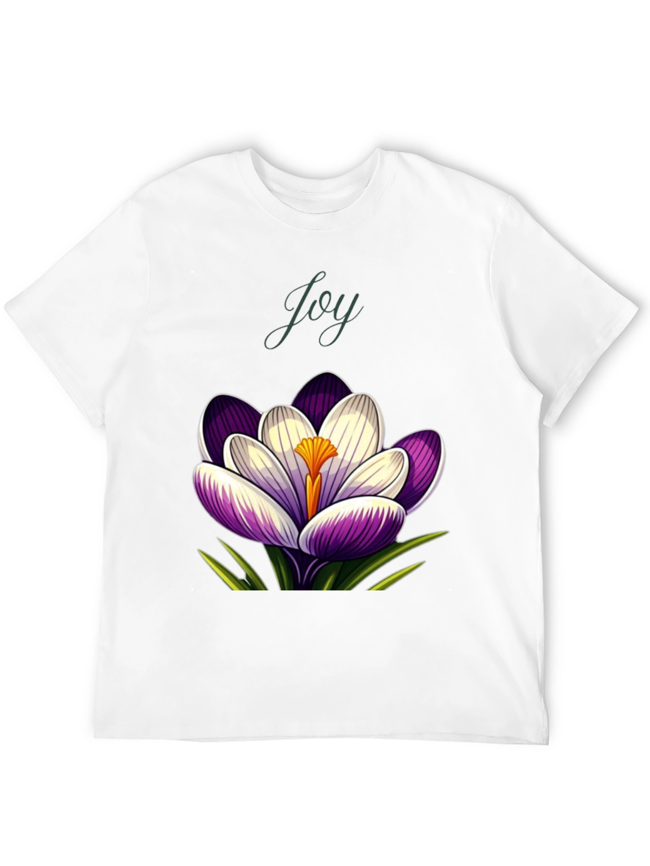 Joy Crocus Flower T-Shirt - Floral Graphic Tee