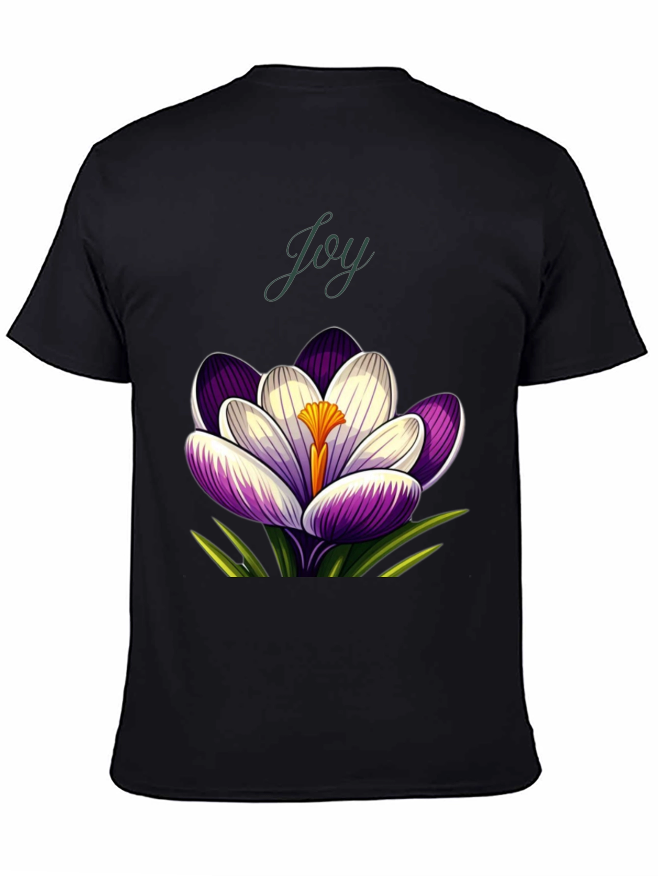 Joy Crocus Flower T-Shirt - Floral Graphic Tee