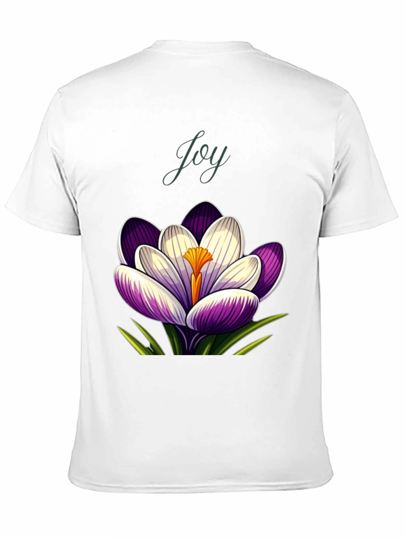 Joy Crocus Flower T-Shirt - Floral Graphic Tee
