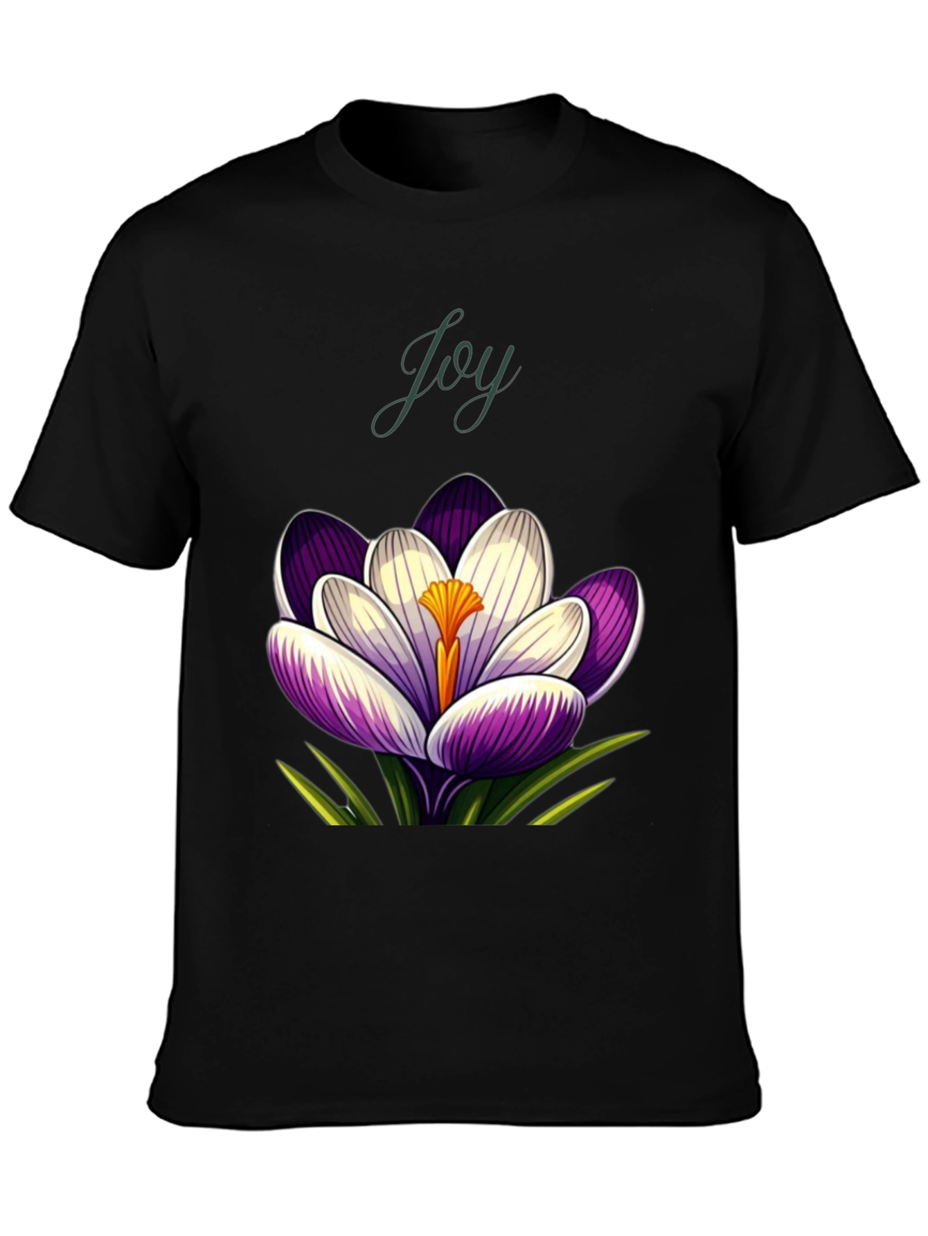 Joy Crocus Flower T-Shirt - Floral Graphic Tee